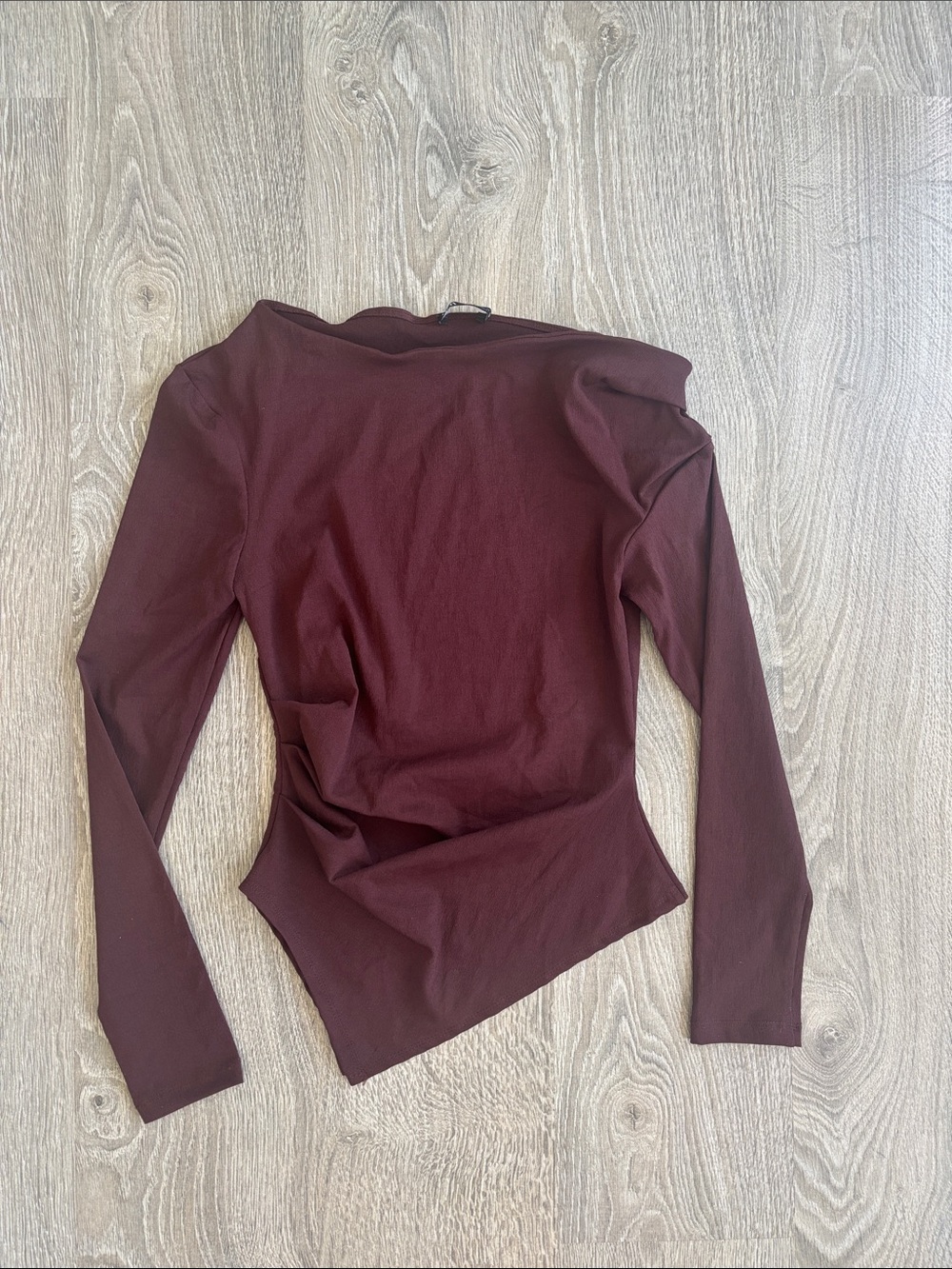 Zara - Asymmetrical Long-Sleeve Off-Shoulder Top